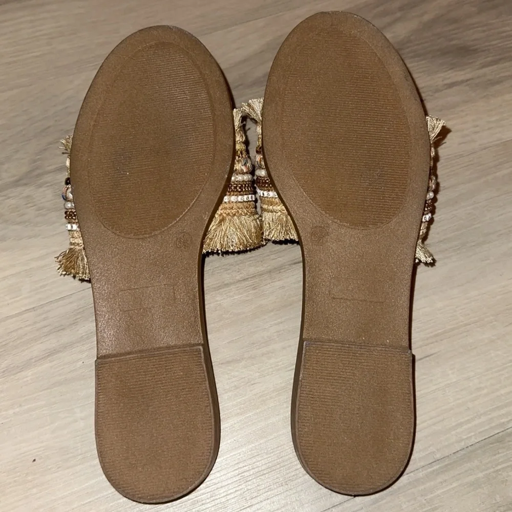 Embellished Wide Band Flat Slide Sandals - Picture 3 of 3